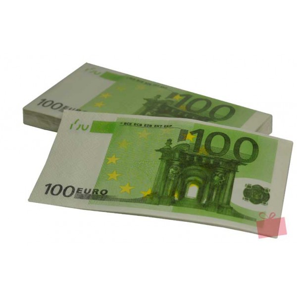 serviettes en papier billets de 100 euros