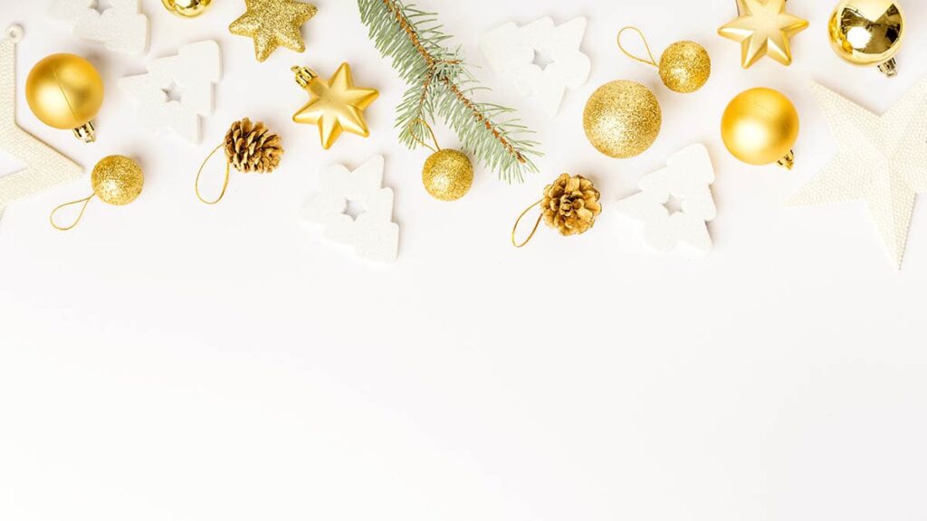 décor de Noël sur fond blanc