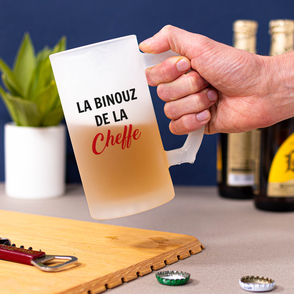 Chope à bière avec prénom gravé cadeau homme
