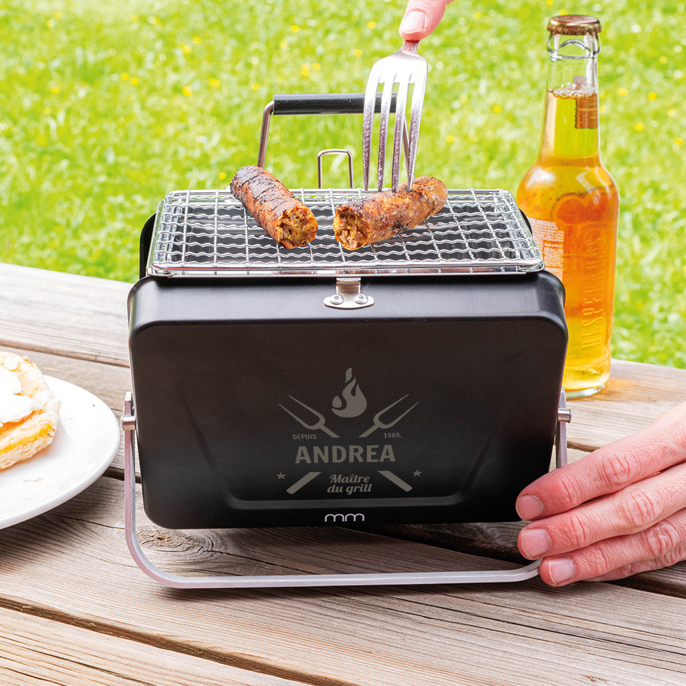 Mini barbecue de table personnalisé cadeau original homme