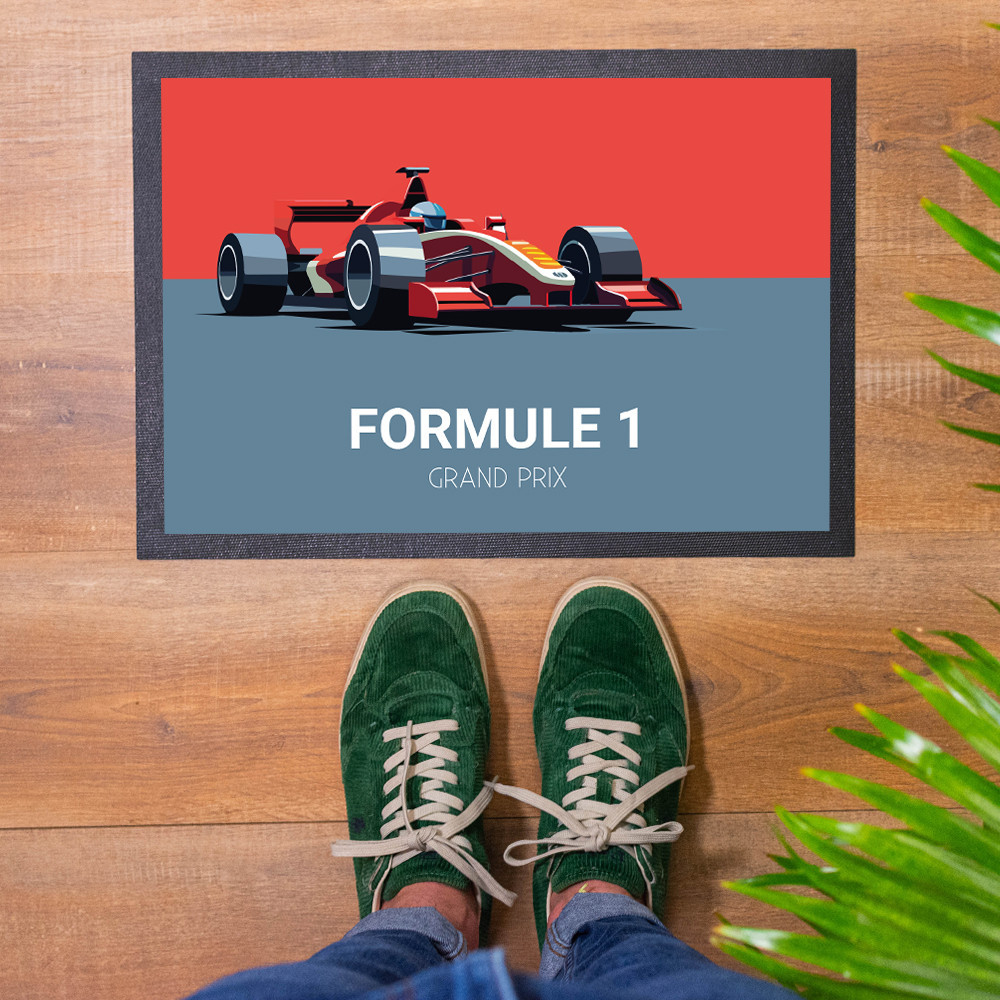 Paillasson personnalisé formule 1 cadeau fan de sport auto