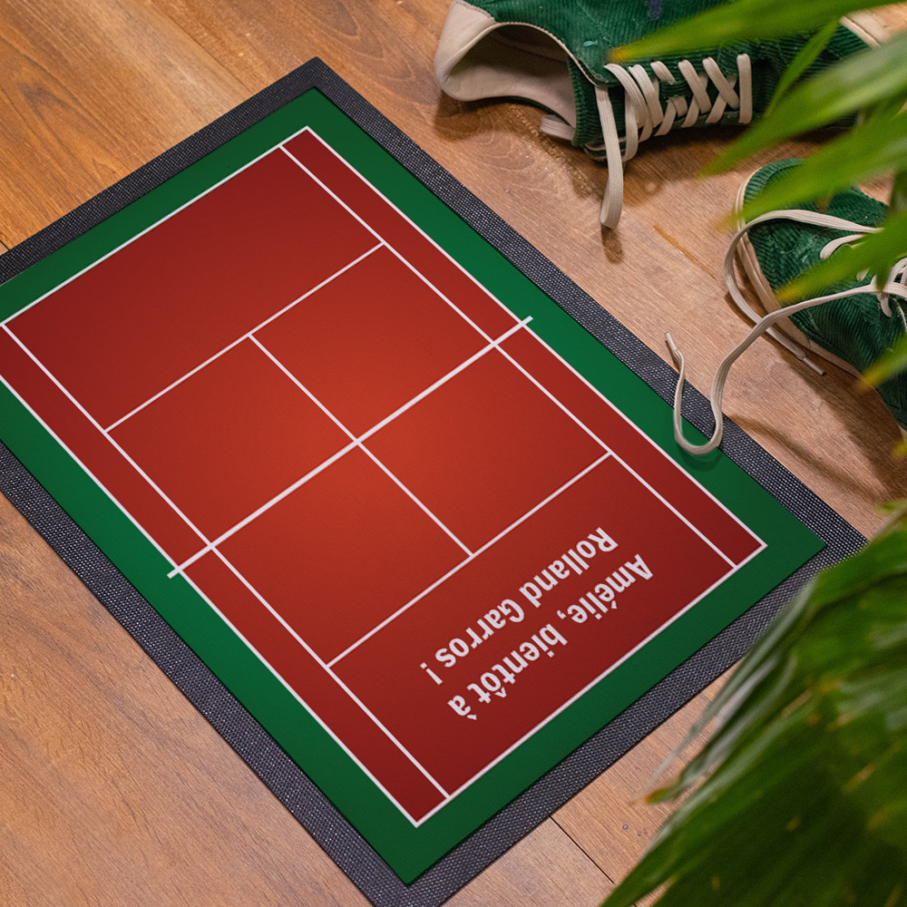 Paillasson terrain de tennis personnalisé cadeau sportif