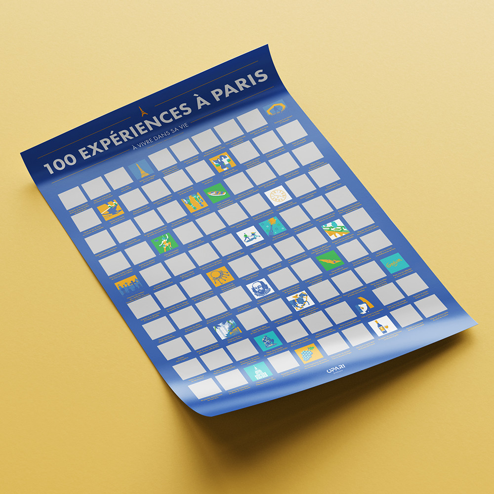 Poster à gratter 100 expériences à vivre à Paris