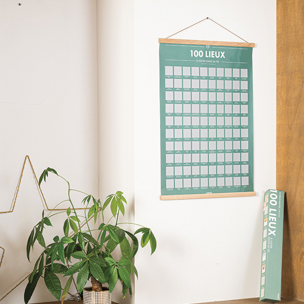 Poster à gratter 100 lieux à visiter avant de mourir