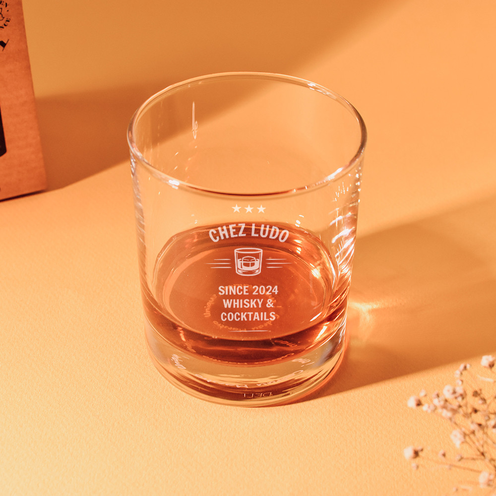 Verre à whisky design bar à personnaliser pour homme