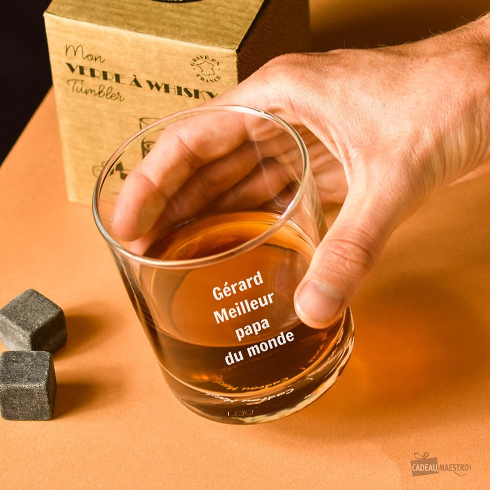 Verre à whisky avec message personnalisable pour lui