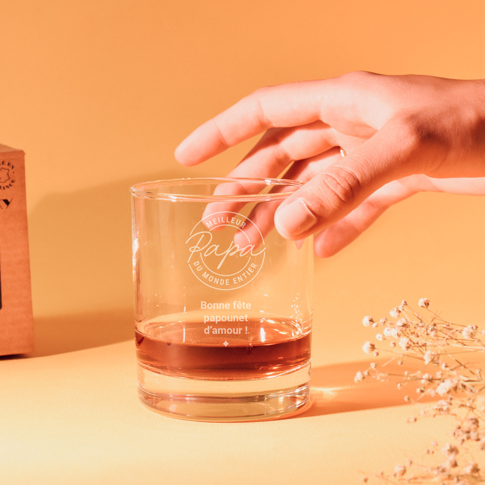 Verre à whisky gravé meilleur papa cadeau anniversaire