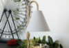 Comment fonctionne une lampe chauffe-bougie ? Lampe chauffe-bougie Candelia avec abat-jour blanc au-dessus d'une bougie parfumée en verre